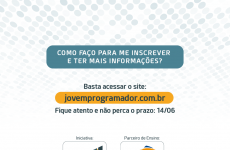 Jovem Programador: inscrições abertas para o projeto de capacitação tecnológica