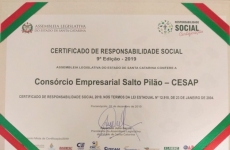 CESAP recebe Certificado de Responsabilidade Social promovido pela Alesc